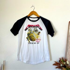 Metallica Unisex Tour of ‘88-‘89 Band Tee T-Shirt Size S/M Black & White
